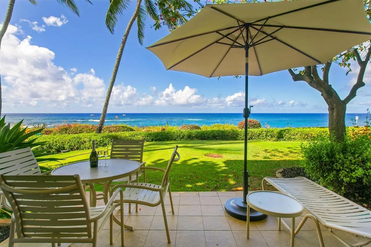 Oceanfront Breezy Corner Unit W Air Conditioning- Alekona Kauai Koloa
