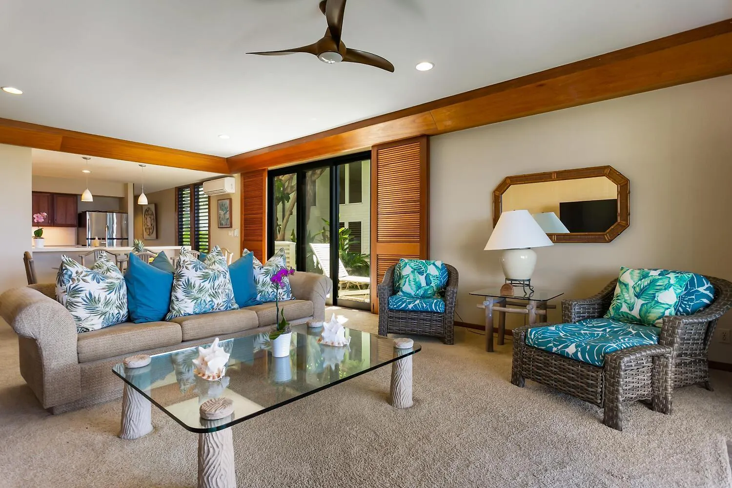 Oceanfront Breezy Corner Unit W Air Conditioning- Alekona Kauai Koloa Holiday home